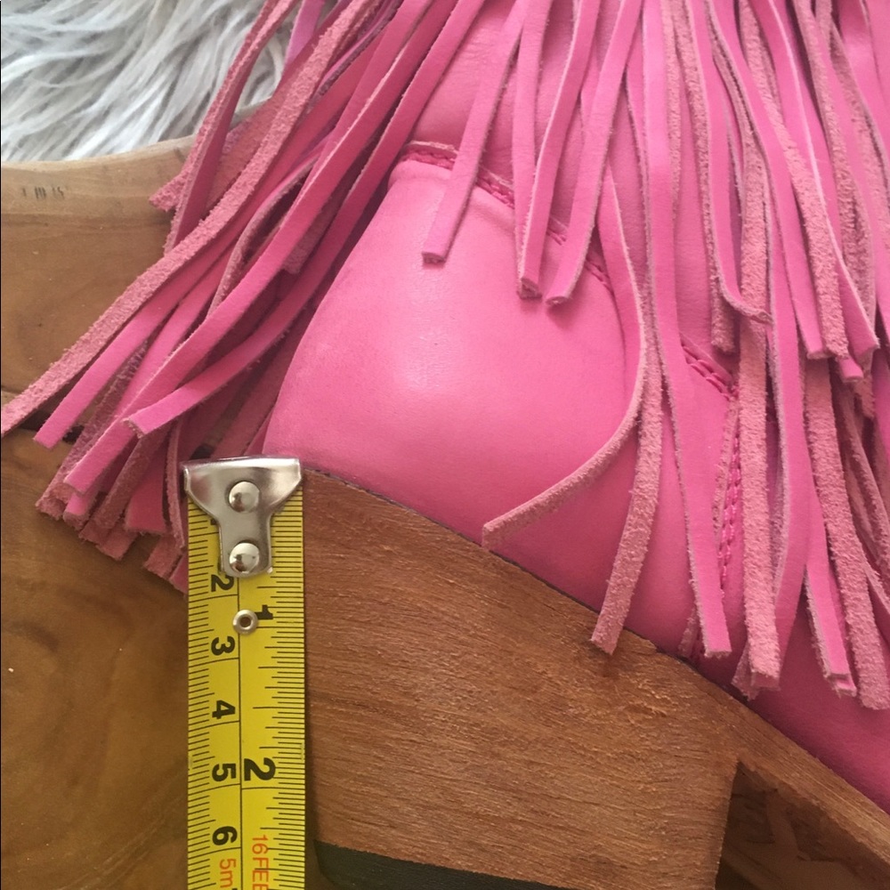 LIBERTY Black Pink Fringe Heeled Western Boots - Picture 5 of 7